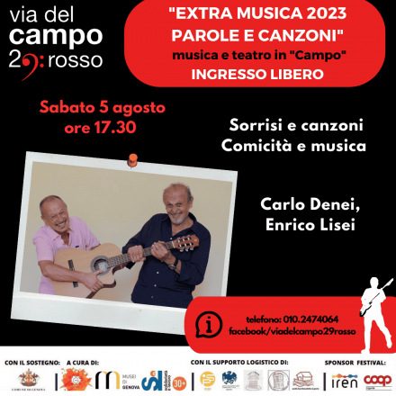 Extramusica presenta sorrisi e canzoni - comicità e musica con enrico lisei e carlo denei a cura di viadelcampo29rosso